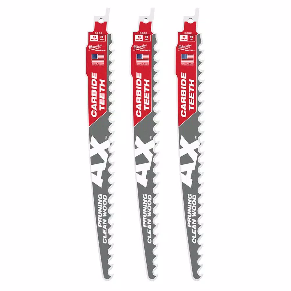 Best Sale 👏 Milwaukee 9 In. 3 TPI Pruning Carbide Teeth Wood Cutting SAWZALL Reciprocating Saw Blade (3-Pack) 💯 8 Best Sale 👏 Milwaukee 9 In. 3 TPI Pruning Carbide Teeth Wood Cutting SAWZALL Reciprocating Saw Blade (3-Pack) 💯 - Image 6