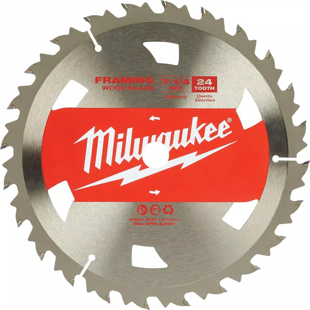 Discount 🧨 Milwaukee 7-1/4 In. 24 TPI Wood Cutting Framer Circular Saw Blades 🌟 -saw-blades Shop unnamed file 1124
