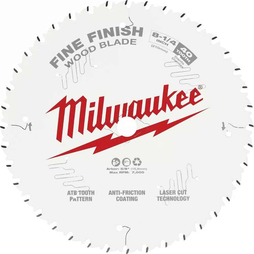 Brand new 🔔 Milwaukee 8-1/4 In. X 40-Tooth Fine Finish Circular Saw Blade 😉 -saw-blades Shop unnamed file 1152