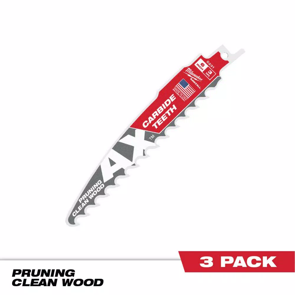 Top 10 🛒 Milwaukee 6 In. 3 TPI Pruning Carbide Teeth Wood Cutting SAWZALL Reciprocating Saw Blade (3-Pack) 👏