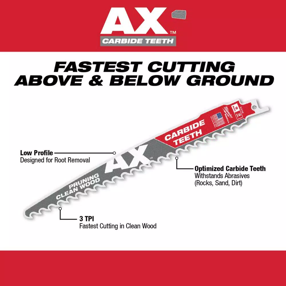 Top 10 ๐ Milwaukee 6 In. 3 TPI Pruning Carbide Teeth Wood Cutting SAWZALL Reciprocating Saw Blade (3-Pack) ๐ 5 Top 10 ๐ Milwaukee 6 In. 3 TPI Pruning Carbide Teeth Wood Cutting SAWZALL Reciprocating Saw Blade (3-Pack) ๐ - Image 3