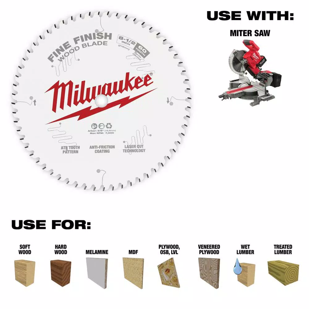 Cheap 🌟 Milwaukee 8-1/2 In. X 60-Tooth Fine Finish Circular Saw Blade 🌟 10 Cheap 🌟 Milwaukee 8-1/2 In. X 60-Tooth Fine Finish Circular Saw Blade 🌟 - Image 8