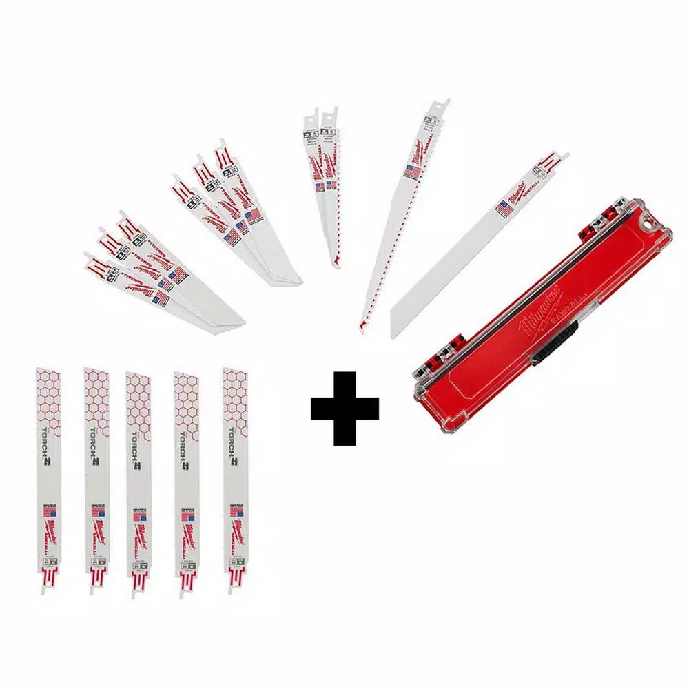 Flash Sale 👍 Milwaukee SAWZALL Wood And Metal Cutting Bi-Metal Reciprocating Saw Blade Set W/ TORCH Blades (15-Piece) ✔️