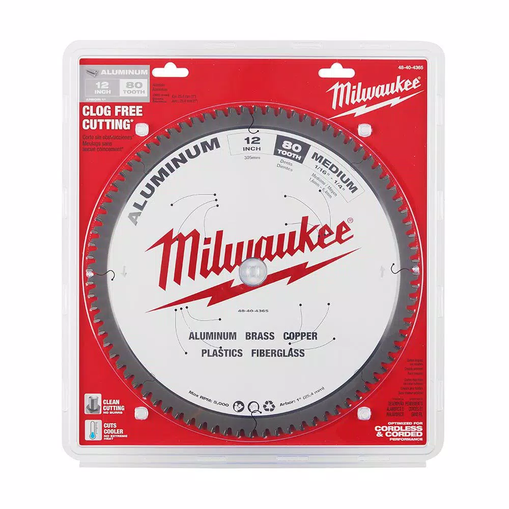 Discount π Milwaukee 12 In. X 80 Carbide Teeth Aluminum Cutting Circular Saw Blade π₯° 7 Discount π Milwaukee 12 In. X 80 Carbide Teeth Aluminum Cutting Circular Saw Blade π₯° - Image 5