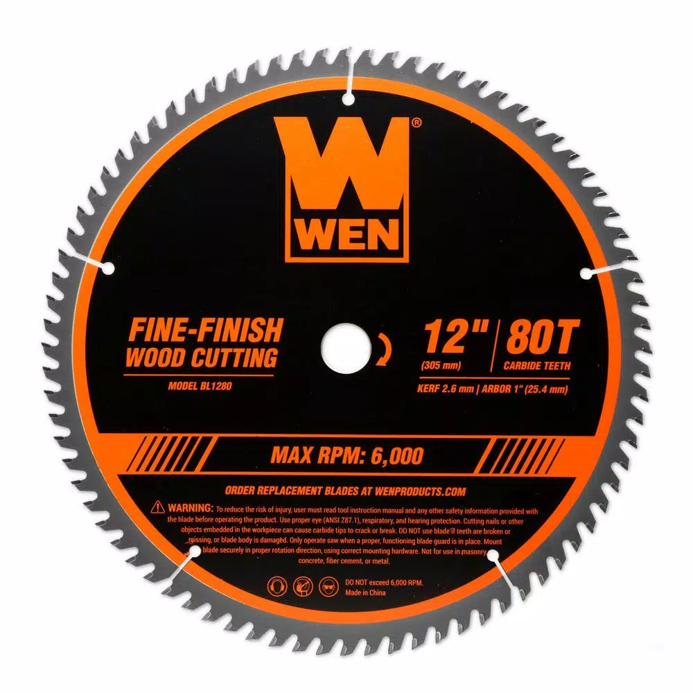 Cheapest 👍 WEN 12 In. 80-Tooth Fine-Finish Professional Woodworking Saw Blade For Miter Saws And Table Saws 🤩
