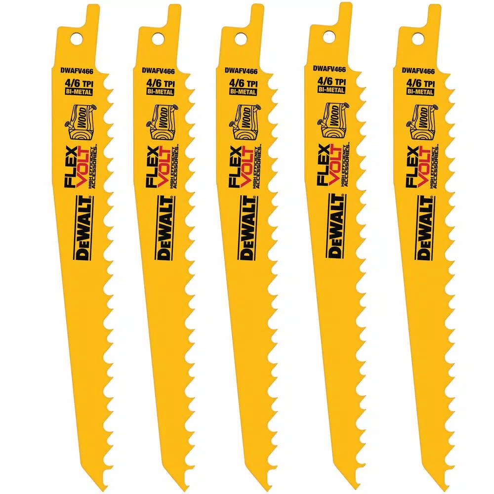 Best deal ✔️ DEWALT FLEXVOLT 6 In. 6 Teeth Per In. Bi-Metal Reciprocating Saw Blade Set (5-Pack) 🤩