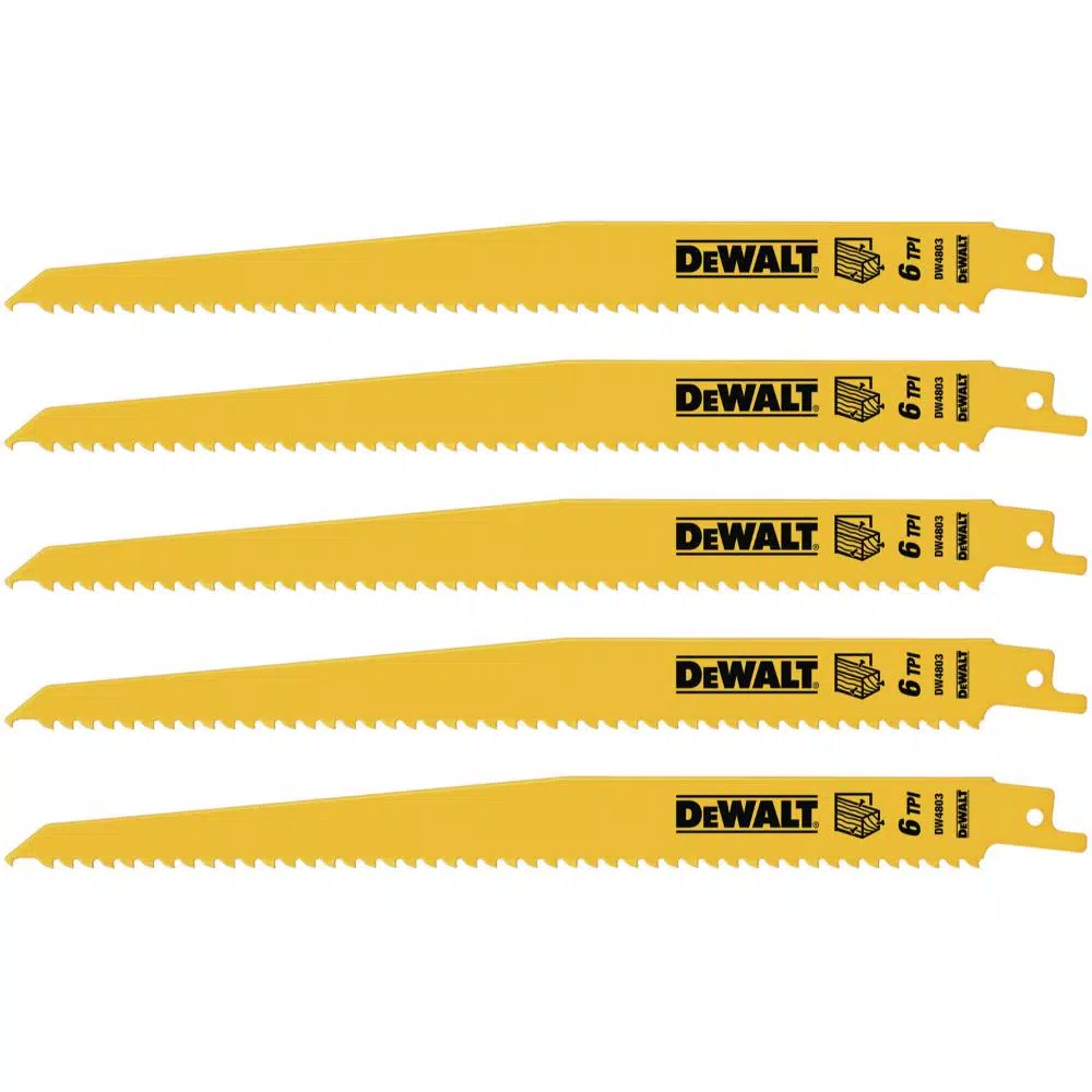 Best Pirce 👏 DEWALT 9 In. 6 Teeth Per In. Taper Back Bi-Metal Reciprocating Saw Blade (5-Pack) ✨