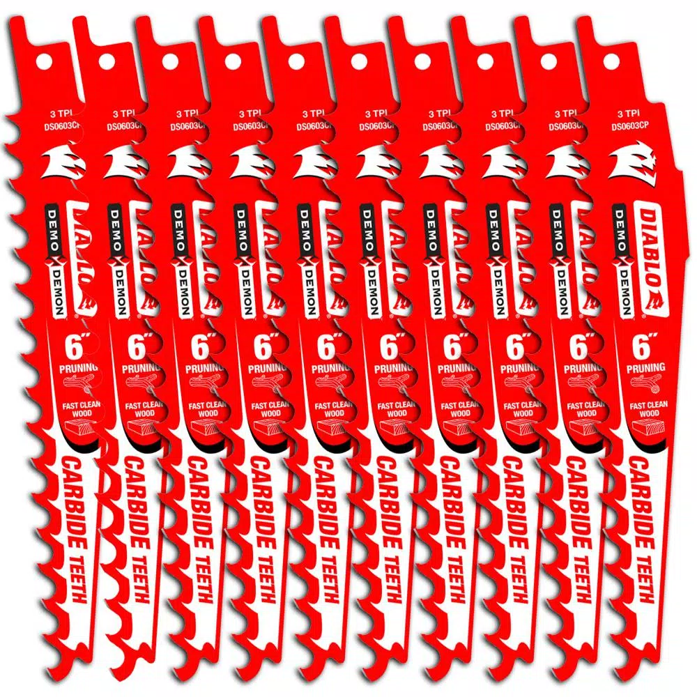 Best deal 👍 DIABLO 6 In. Carbide Pruning And Clean Wood Cutting Reciprocating Saw Blade (10-Pack) 💯