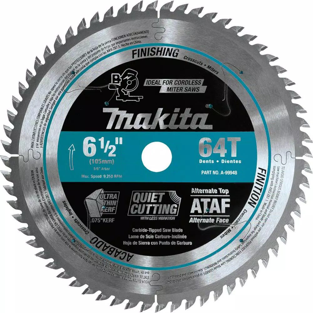 Best Pirce 💯 Makita 6-1/2 In. 64T Carbide-Tipped Ultra-Thin Kerf Saw Blade 🛒