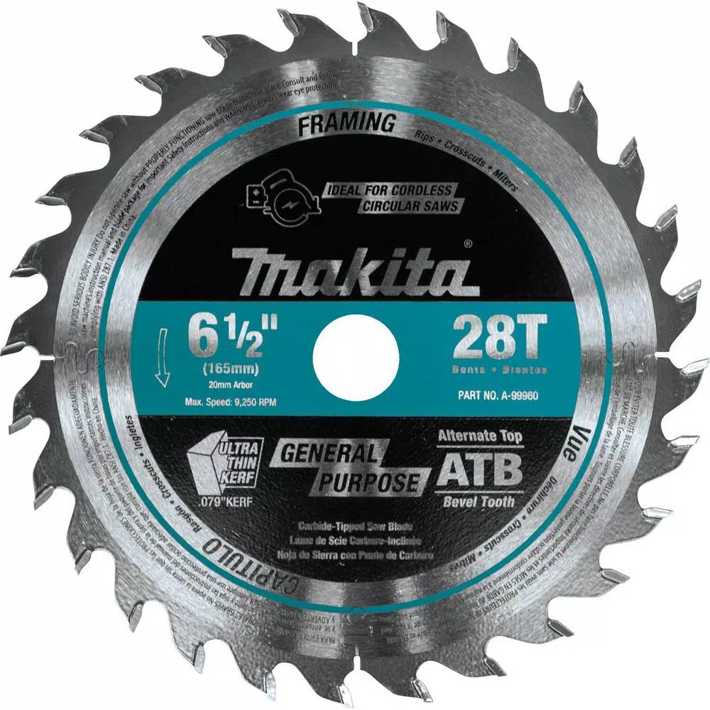 Brand new ❤️ Makita 6-1/2 In. 28T Wood Carbide-Tipped Cordless Plunge Saw Blade 🌟