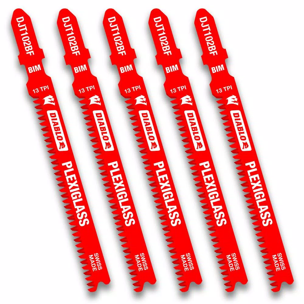 Outlet ⭐ DIABLO 3-5/8 In. X 13 TPI Plexiglass Bi-Metal Jigsaw Blade (5-Pack) 🎁