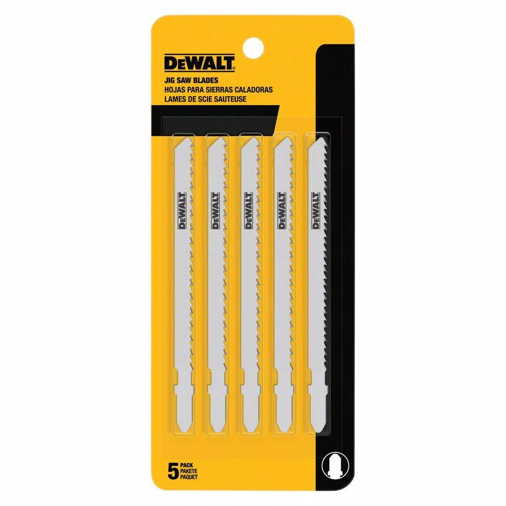 Best Sale 🔔 DEWALT 4 In. 6 TPI Fast Clean Wood Cutting Jig Saw Blade Bi-Metal T-Shank (5-Pack) 🔥