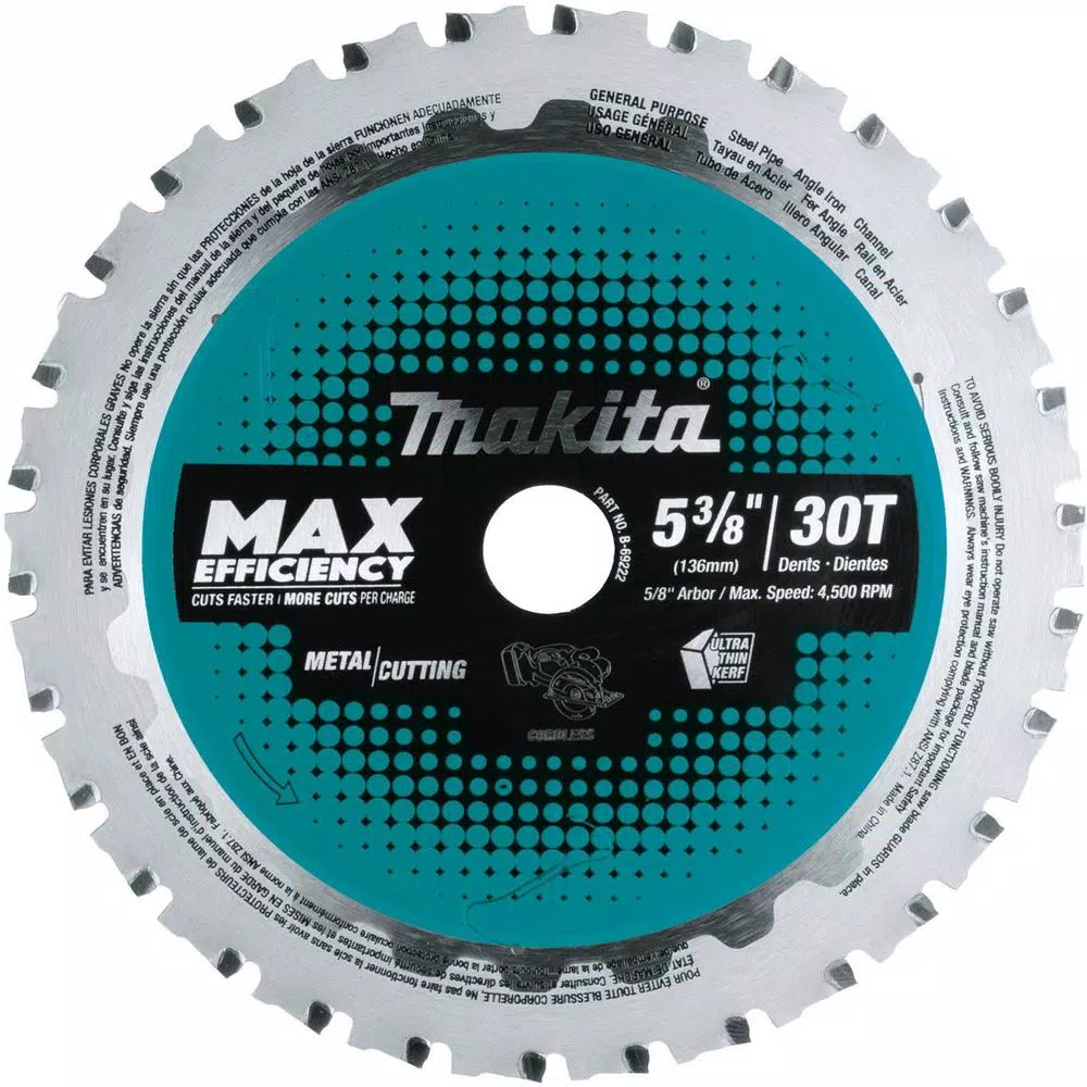 Best deal ⭐ Makita 5-3/8 In. 30T Carbide-Tipped Max Efficiency Saw Blade, Metal/General Purpose 🌟