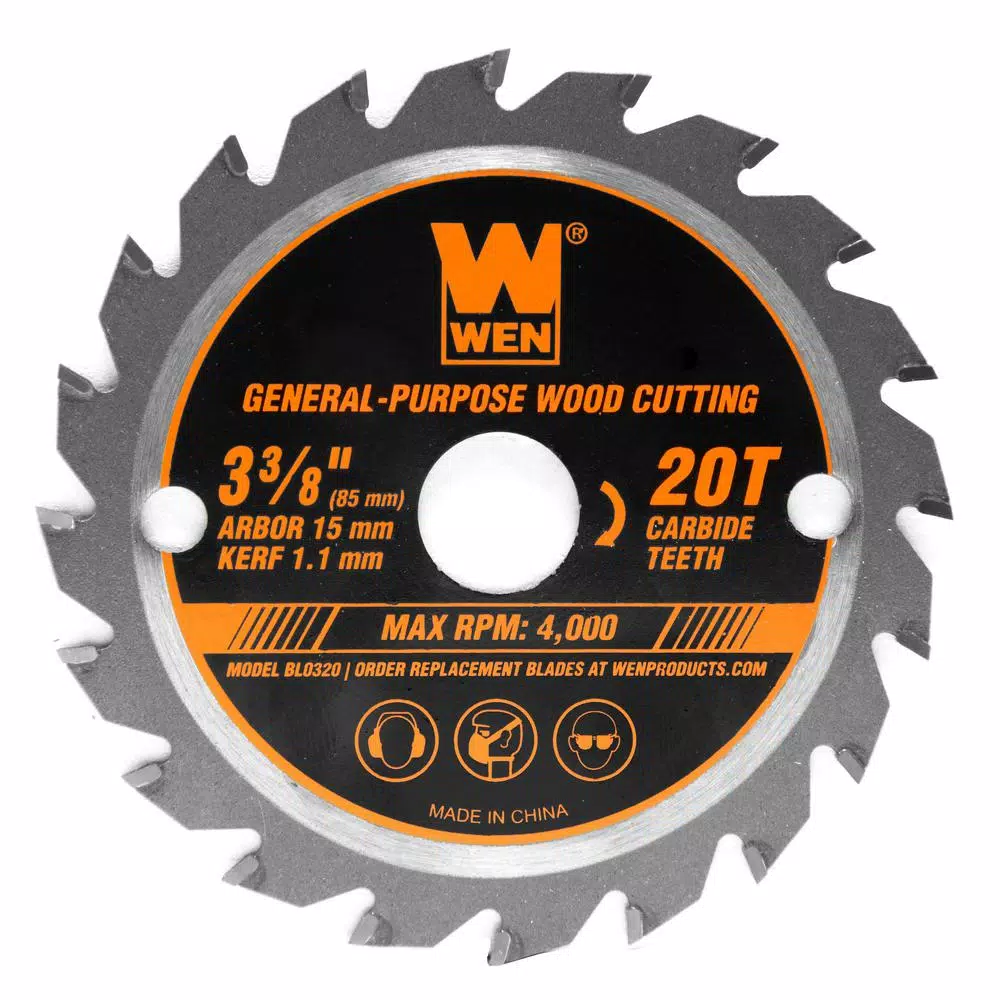 Deals 🌟 WEN 3-3/8 In. 20-Tooth Professional Woodworking Saw Blade For Compact And Mini Circular Saws 💯