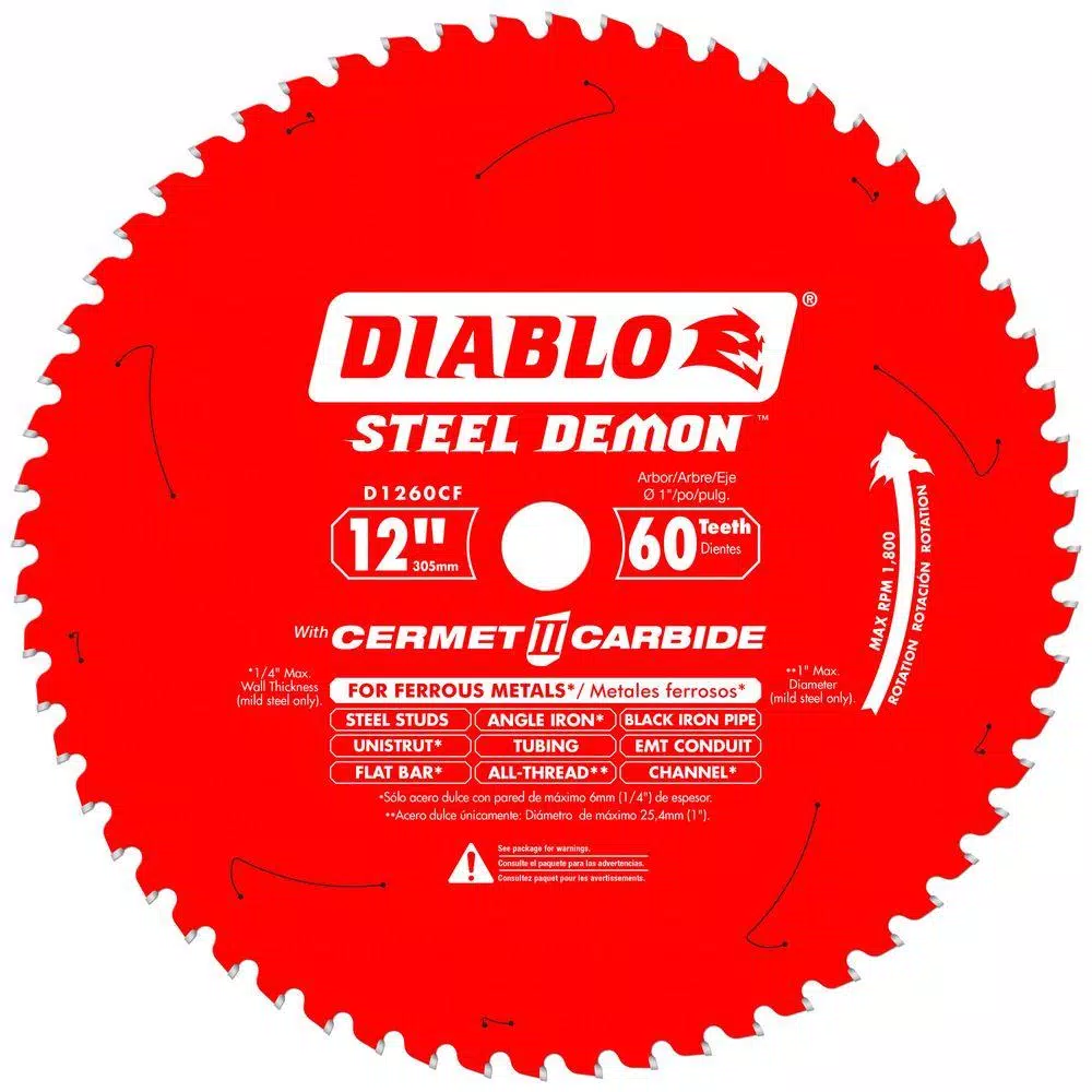 Brand new 🤩 DIABLO 12 In. X 60-Tooth Steel Demon Cermet II Carbide Blade For Ferrous Metals & Stainless Steel 😍