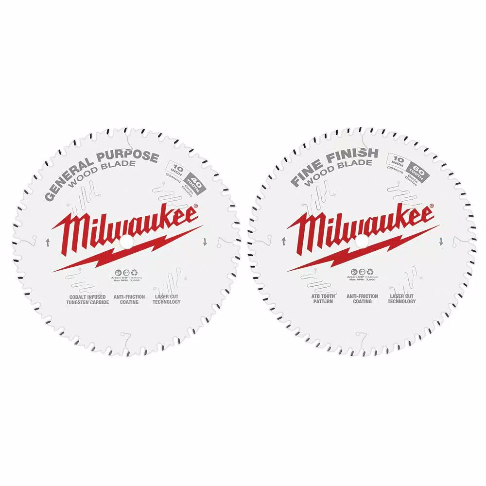 Best deal 😀 Milwaukee 10 In. X 40-Tooth And 60-Tooth Circular Saw Blades (2-Pack) ✔️