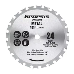 Outlet 🥰 Genesis 4-3/4 In. 24-Teeth Metal-Cutting Circular Saw Blade 👏