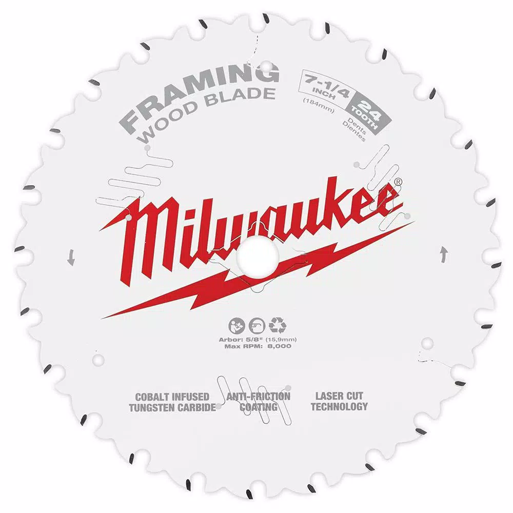 Top 10 😉 Milwaukee 7-1/4 In. X 24-Tooth Framing Circular Saw Blade 👏 7 Top 10 😉 Milwaukee 7-1/4 In. X 24-Tooth Framing Circular Saw Blade 👏 - Image 5