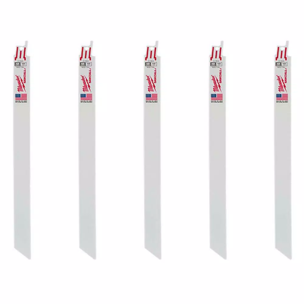 Brand new 😍 Milwaukee 12 In. 18 Teeth Per In. Medium Metal Cutting SAWZALL Reciprocating Saw Blades (5 Pack) 🤩 3 Brand new 😍 Milwaukee 12 In. 18 Teeth Per In. Medium Metal Cutting SAWZALL Reciprocating Saw Blades (5 Pack) 🤩