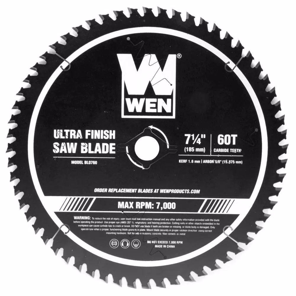 Budget 🌟 WEN 7.25 In. 60-Tooth Carbide-Tipped Professional Ultra Fine-Finish Circular Saw Blade With Cool-Cut 🧥 Coating 😍 3 Budget 🌟 WEN 7.25 In. 60-Tooth Carbide-Tipped Professional Ultra Fine-Finish Circular Saw Blade With Cool-Cut 🧥 Coating 😍