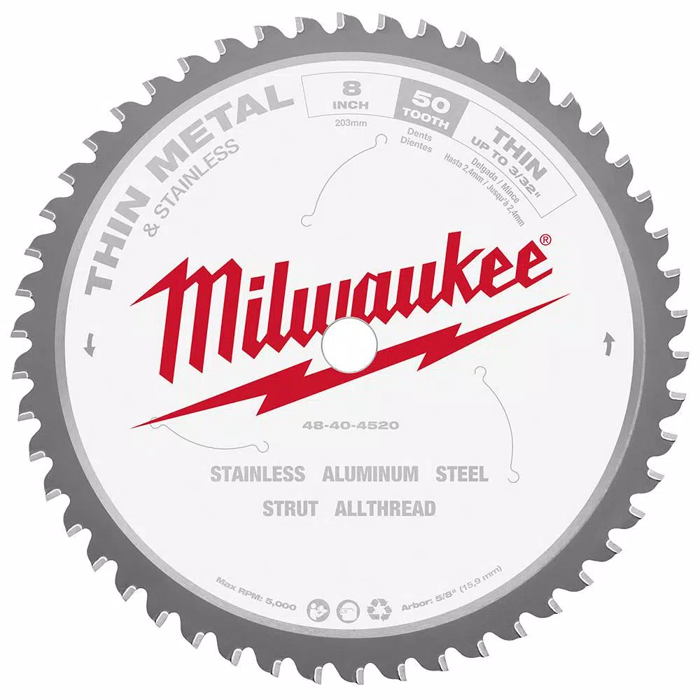 Buy 🤩 Milwaukee 8 In. X 50 Carbide Teeth Thin Metal & Stainless Cutting Circular Saw Blade 🤩 -saw-blades Shop unnamed file 195