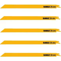 Buy 💯 DEWALT 12 In. 14 Teeth Per In. Straight Back Bi-Metal Reciprocating Saw Blade (5-Pack) 🧨