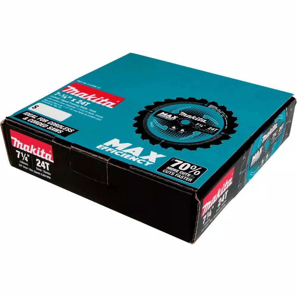 Brand new 🔔 Makita 7-1/4 In. 24T Carbide-Tipped Max Efficiency Ultra-Thin Kerf Circular Saw Blade, Framing (10-Pack) ✨ 16 Brand new 🔔 Makita 7-1/4 In. 24T Carbide-Tipped Max Efficiency Ultra-Thin Kerf Circular Saw Blade, Framing (10-Pack) ✨ - Image 14