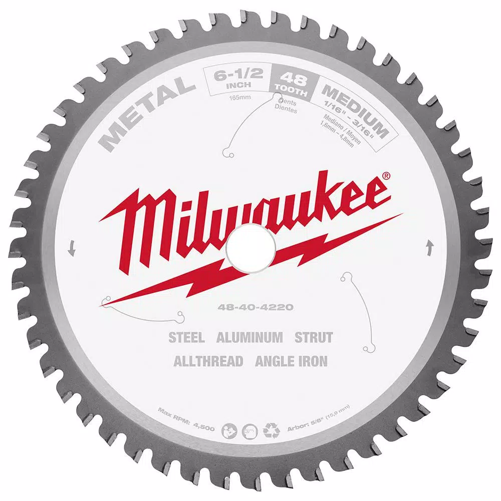 Best Sale ⌛ Milwaukee 6-1/2 In. X 48 Carbide Teeth Metal Cutting Circular Saw Blade 😍