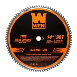Buy 👏 WEN 14 In. 90-Tooth Carbide-Tipped Professional Metal Saw Blade For Thin Steel Cutting ⭐
