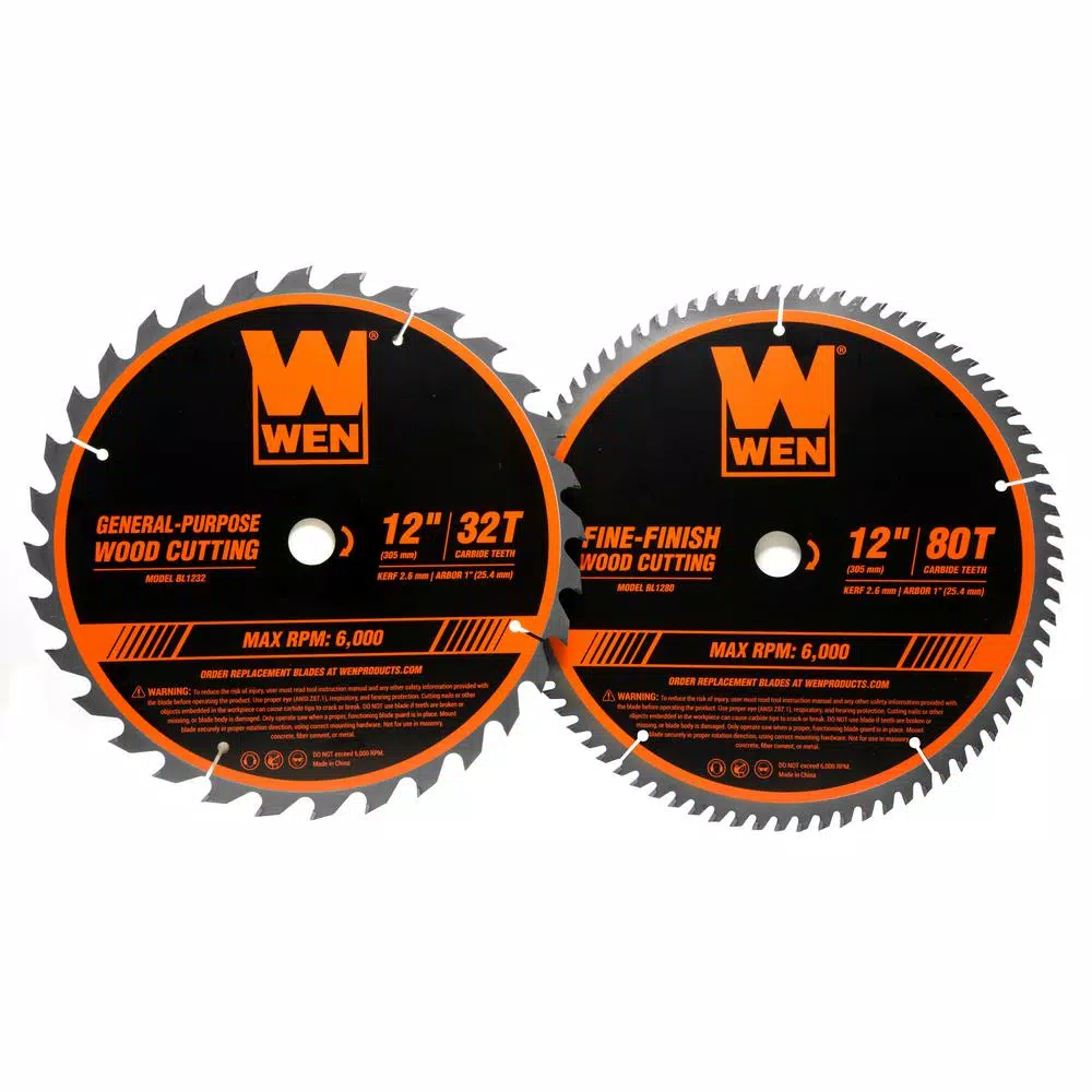 Best deal 🔔 WEN 12 In. 32-Tooth And 80-Tooth Carbide-Tipped Professional Woodworking Saw Blade Set (2-Pack) 🎉 3 Best deal 🔔 WEN 12 In. 32-Tooth And 80-Tooth Carbide-Tipped Professional Woodworking Saw Blade Set (2-Pack) 🎉