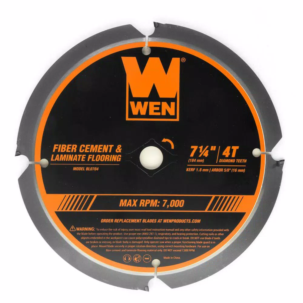 Top 10 ⭐ WEN 7-1/4 In. 4-Tooth Diamond-Tipped (PCD) Professional Circular Saw Blade For Fiber Cement And Laminate Flooring ❤️ 3 Top 10 ⭐ WEN 7-1/4 In. 4-Tooth Diamond-Tipped (PCD) Professional Circular Saw Blade For Fiber Cement And Laminate Flooring ❤️
