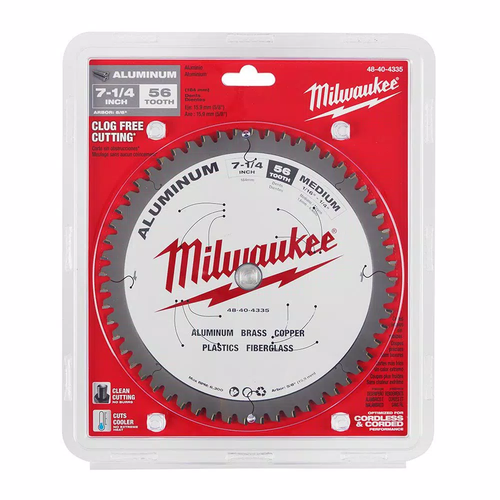 Best Sale ❤️ Milwaukee 7-1/4 In. X 56 Carbide Teeth Aluminum Cutting Circular Saw Blade 🌟 7 Best Sale ❤️ Milwaukee 7-1/4 In. X 56 Carbide Teeth Aluminum Cutting Circular Saw Blade 🌟 - Image 5