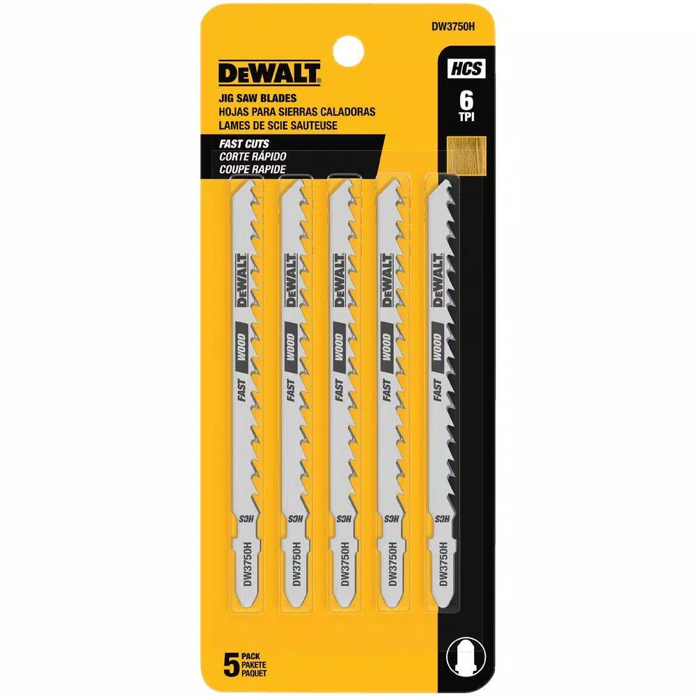 Outlet ⭐ DEWALT 4 In. 6 TPI Fast Wood Cutting Jig Saw Blade HCS T-Shank (5-Pack) ⌛ 4 Outlet ⭐ DEWALT 4 In. 6 TPI Fast Wood Cutting Jig Saw Blade HCS T-Shank (5-Pack) ⌛ - Image 2