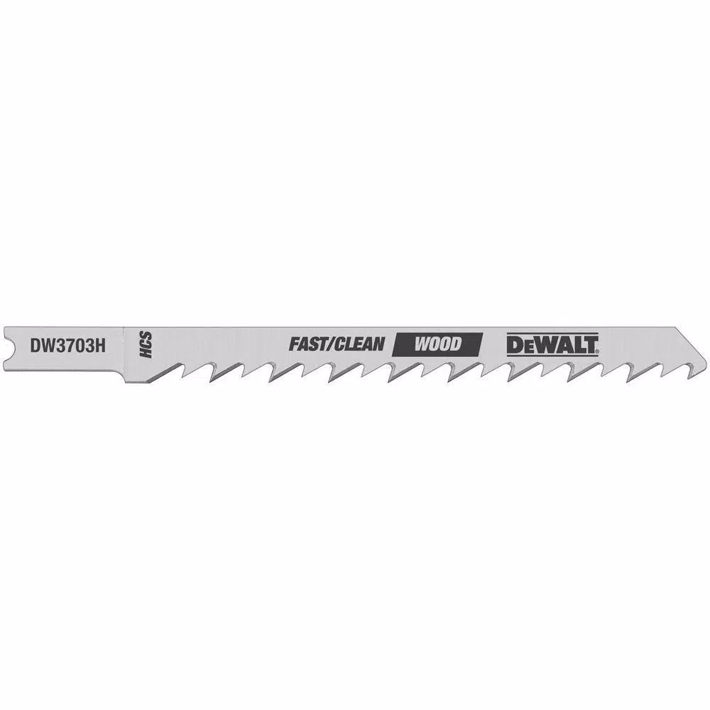 New 😀 DEWALT 4 In. 6 TPI Fast Clean Wood Cutting Jig Saw Blade HCS U-Shank (5-Pack) 😉 3 New 😀 DEWALT 4 In. 6 TPI Fast Clean Wood Cutting Jig Saw Blade HCS U-Shank (5-Pack) 😉