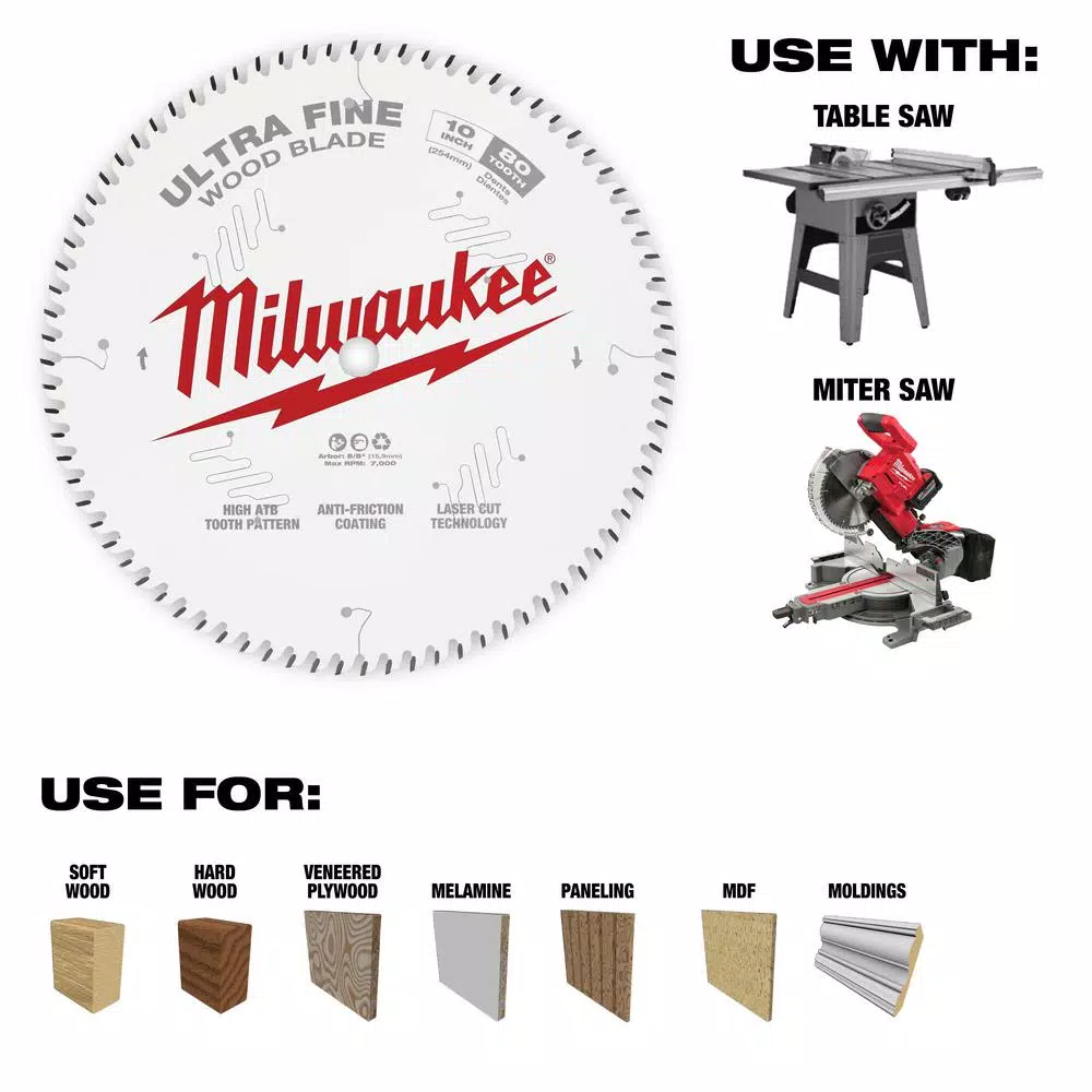 Brand new 😉 Milwaukee 10 In. X 80-Tooth Ultra Fine Finish Circular Saw Blade 🔥 3 Brand new 😉 Milwaukee 10 In. X 80-Tooth Ultra Fine Finish Circular Saw Blade 🔥