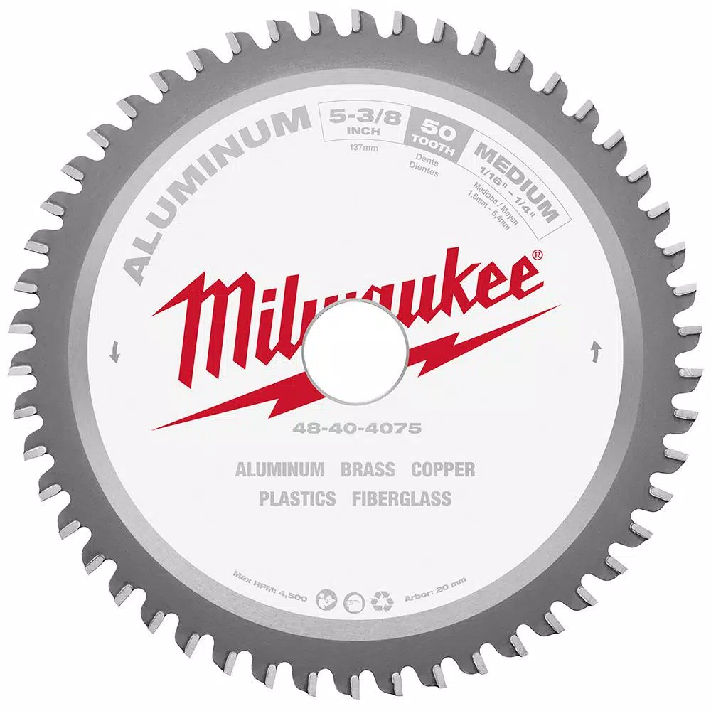 Best Sale ❤️ Milwaukee 5-3/8 In. X 50 Carbide Teeth Aluminum Cutting Circular Saw Blade 💯