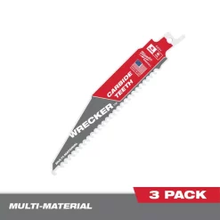 Top 10 ⭐ Milwaukee 6 In. 6 TPI WRECKER Carbide Teeth Multi-Material Cutting SAWZALL Reciprocating Saw Blade (3-Pack) 👍
