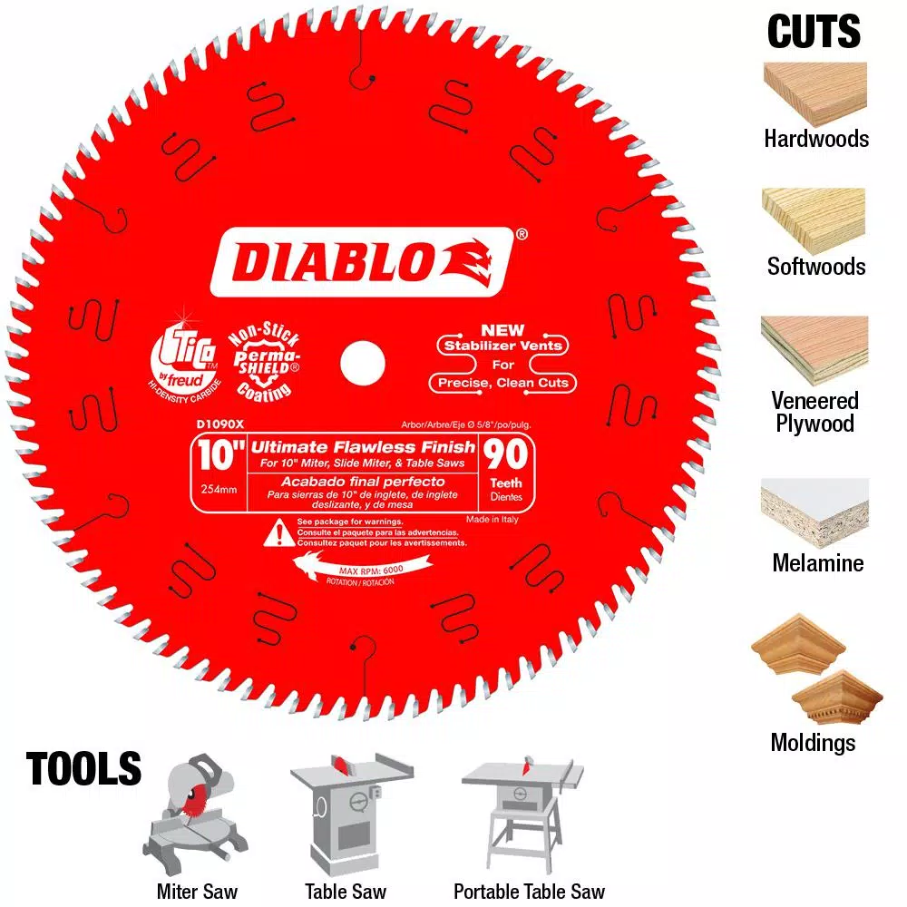 Promo 𧨠DIABLO 10 In. X 90-Teeth Ultimate Polished Finish Saw Blade π 8 Promo 𧨠DIABLO 10 In. X 90-Teeth Ultimate Polished Finish Saw Blade π - Image 6