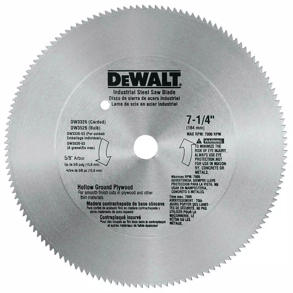 Best Pirce ๐ฅ DEWALT 7-1/4 In. 140-Teeth Steel Plywood Saw Blade โจ 3 Best Pirce ๐ฅ DEWALT 7-1/4 In. 140-Teeth Steel Plywood Saw Blade โจ