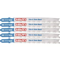 Cheapest π Hilti 3 In. 10 TPI To 21 TPI MD 77 Bi-Metal T-Shank Premium Jig Saw Blade For Cutting Thin To Thick Metal (5-Pack) π
