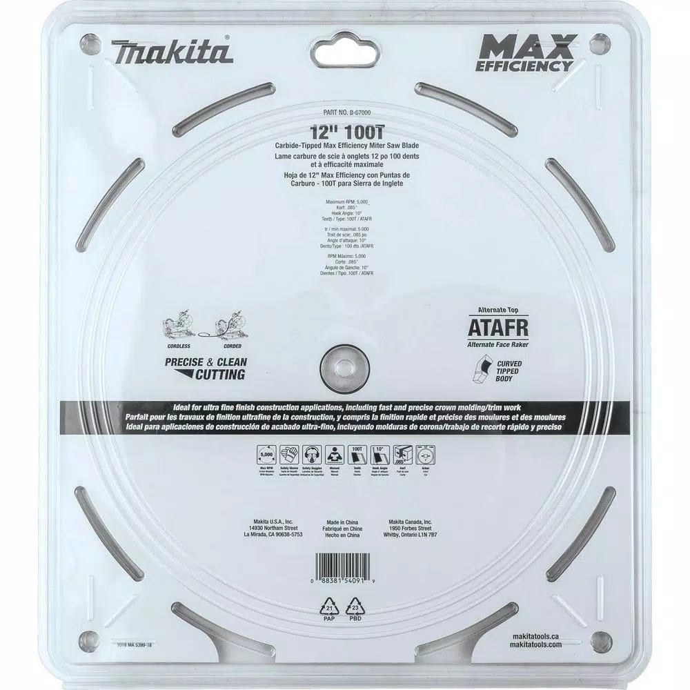 Best reviews of ✔️ Makita 12 In. 100T Carbide-Tipped Max Efficiency Miter Saw Blade ⌛ 8 Best reviews of ✔️ Makita 12 In. 100T Carbide-Tipped Max Efficiency Miter Saw Blade ⌛ - Image 6