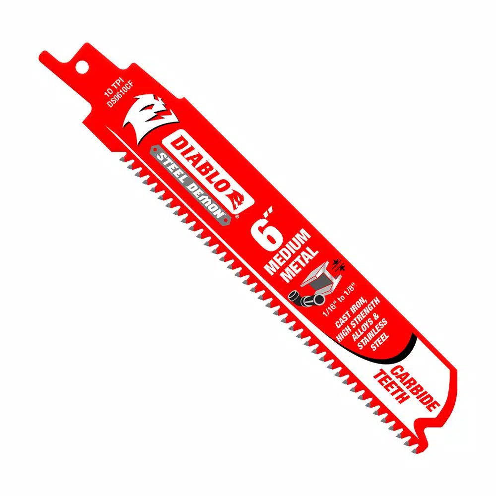 Cheap ๐ DIABLO 6 In. 10 TPI Steel Demon Carbide Medium Metal Cutting Reciprocating Saw Blade (10-Pack) ๐งจ 3 Cheap ๐ DIABLO 6 In. 10 TPI Steel Demon Carbide Medium Metal Cutting Reciprocating Saw Blade (10-Pack) ๐งจ
