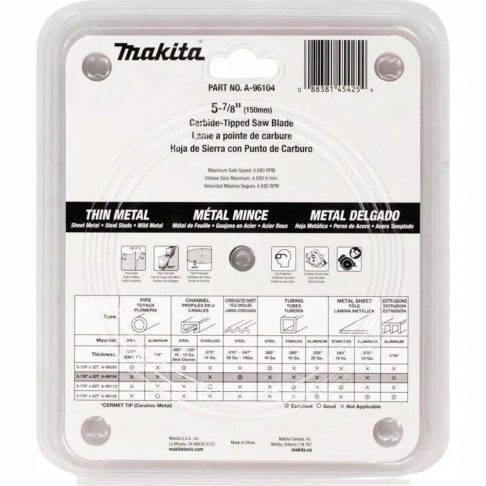 Promo ๐ Makita 5-7/8 In. 52-Teeth Carbide-Tipped Thin Metal Saw Blade ๐งจ 6 Promo ๐ Makita 5-7/8 In. 52-Teeth Carbide-Tipped Thin Metal Saw Blade ๐งจ - Image 4