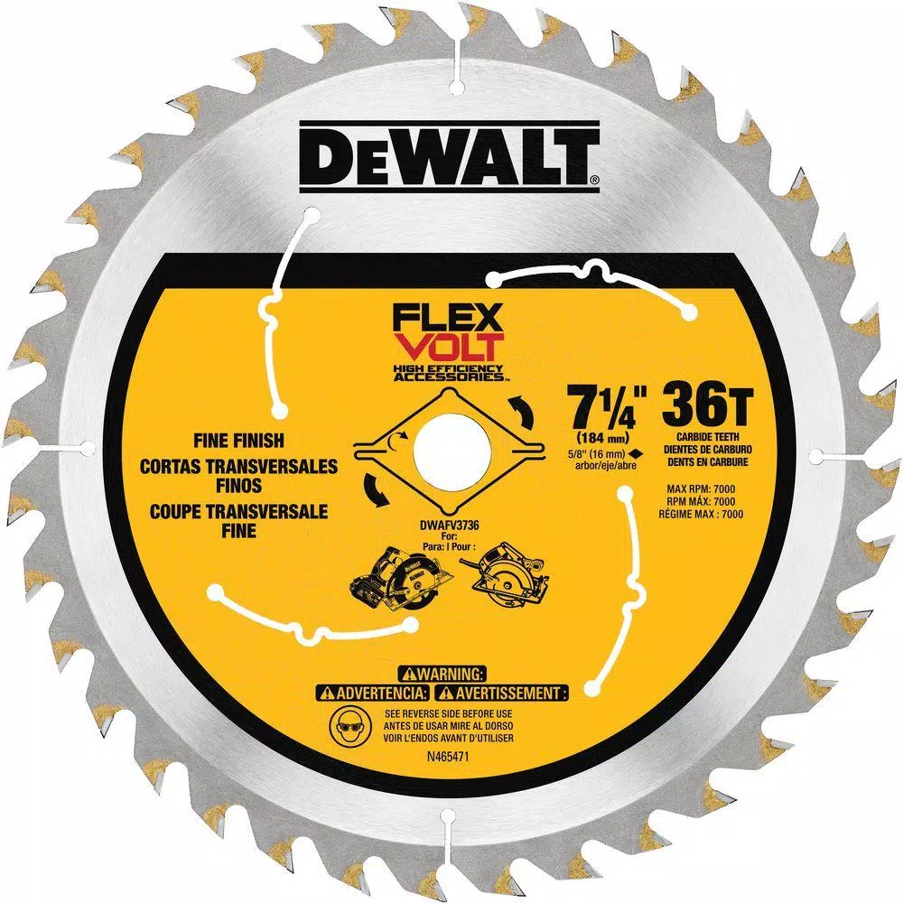 Cheap ๐ DEWALT FLEXVOLT 7-1/4 In. 36-Teeth Carbide-Tipped Circular Saw Blade โค๏ธ 3 Cheap ๐ DEWALT FLEXVOLT 7-1/4 In. 36-Teeth Carbide-Tipped Circular Saw Blade โค๏ธ