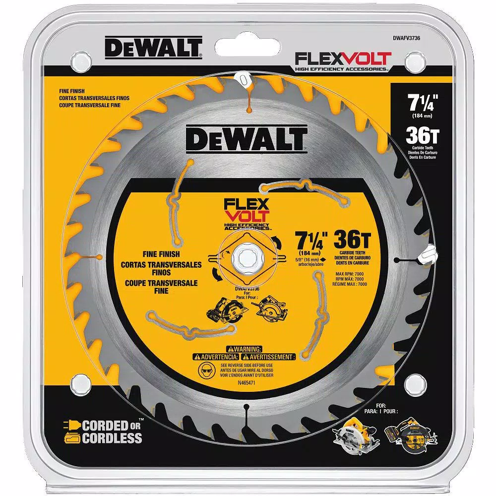Cheap ๐ DEWALT FLEXVOLT 7-1/4 In. 36-Teeth Carbide-Tipped Circular Saw Blade โค๏ธ 4 Cheap ๐ DEWALT FLEXVOLT 7-1/4 In. 36-Teeth Carbide-Tipped Circular Saw Blade โค๏ธ - Image 2