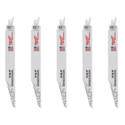 Buy ⭐ Milwaukee 9 In. 7/11 Teeth Per In. WRECKER Demolition Mutli-Material Cutting SAWZALL Reciprocating Saw Blades (5 Pack) 🥰