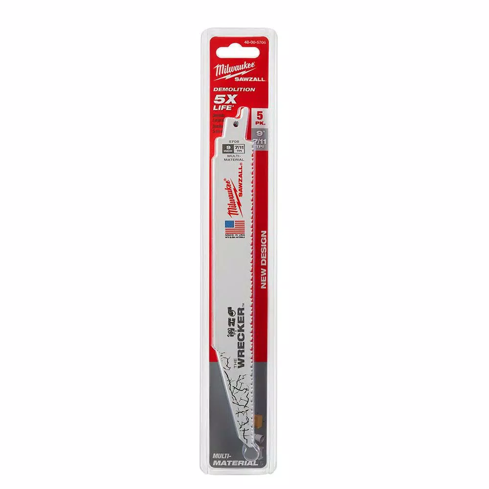 Buy ⭐ Milwaukee 9 In. 7/11 Teeth Per In. WRECKER Demolition Mutli-Material Cutting SAWZALL Reciprocating Saw Blades (5 Pack) 🥰 4 Buy ⭐ Milwaukee 9 In. 7/11 Teeth Per In. WRECKER Demolition Mutli-Material Cutting SAWZALL Reciprocating Saw Blades (5 Pack) 🥰 - Image 2