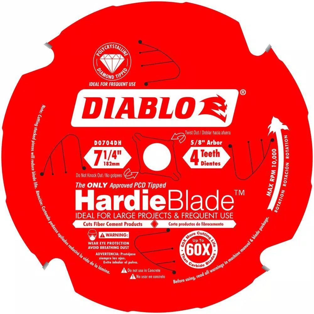 Coupon ๐ DIABLO 7-1/4 In. X 4-Teeth Polycrystalline Diamond (PCD) Tipped James Hardie/Fiber Cement Saw Blade ๐ 3 Coupon ๐ DIABLO 7-1/4 In. X 4-Teeth Polycrystalline Diamond (PCD) Tipped James Hardie/Fiber Cement Saw Blade ๐