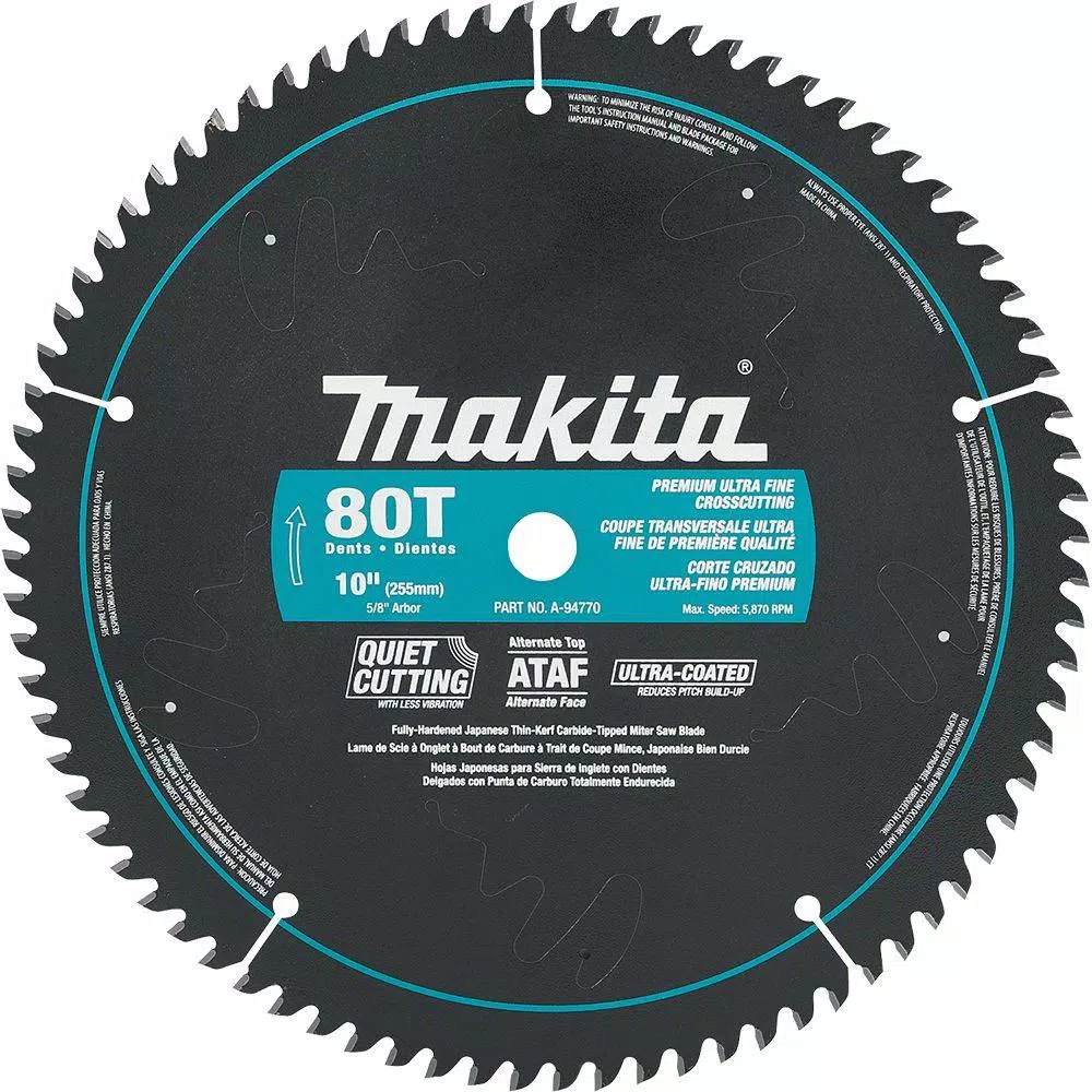 New ๐ Makita 10 In. X 5/8 In. Ultra-Coated 80-Teeth Miter Saw Blade ๐ฏ 3 New ๐ Makita 10 In. X 5/8 In. Ultra-Coated 80-Teeth Miter Saw Blade ๐ฏ