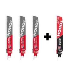 Brand new 🧨 Milwaukee 6 In. 7 TPI TORCH Carbide Teeth Thick Metal Cutting SAWZALL Reciprocating Saw Blade With Nitrus Carbide Blade (4-Pack) 🎁